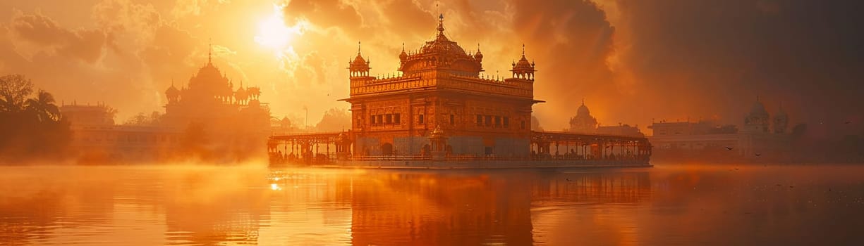 Golden Temple Dome Shining Under the Sun, The gleaming curvature stands out as a beacon of devotion and sacred architecture.