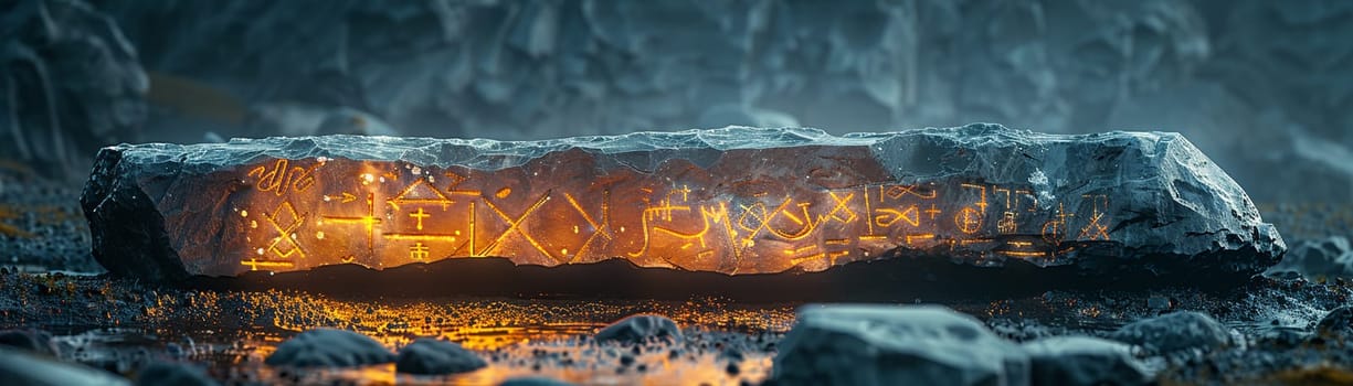 Viking Runestones Whispering Ancient Nordic Lore, The runes blur into rock, carrying the weight of myths and ancestral wisdom.