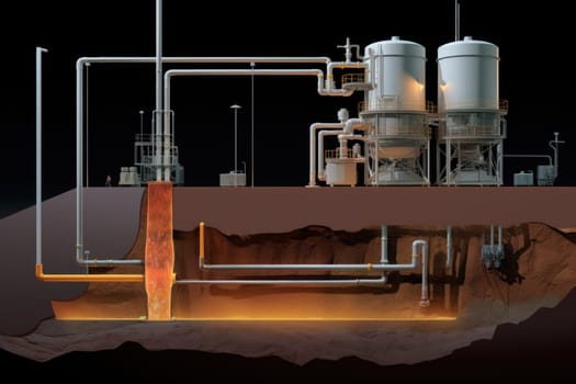 Industrial zone, oil refining equipment, Modern technologies.