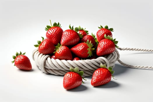 ripe strawberry isolated on white background .