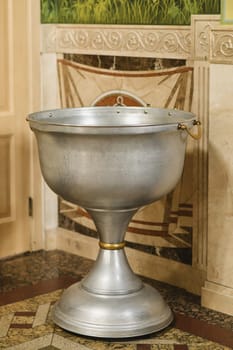 Baptismal font in a Christian Orthodox church