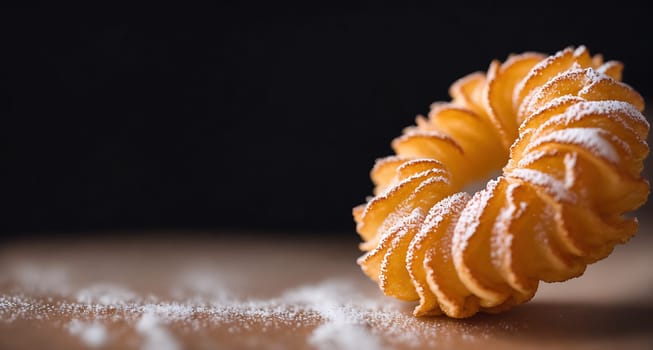 The image is a close-up of a freshly baked croissant on a white background.