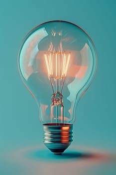 An automotive light bulb is illuminated on an electric blue background, emitting a bright light powered by electricity from an electrical supply