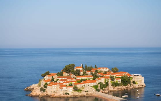 Very beautiful island of St. Stephen, Montenegro July 5, 2021: Island of St. Stephen St. Stephen in the Adriatic Sea, Montenegro