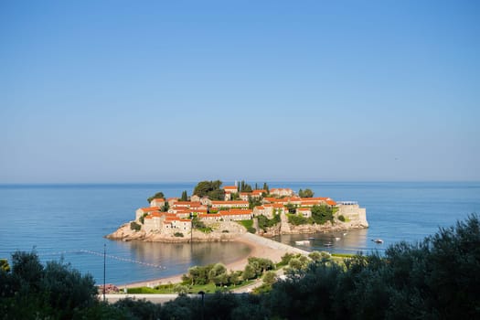 Very beautiful island of St. Stephen, Montenegro July 5, 2021: Island of St. Stephen St. Stephen in the Adriatic Sea, Montenegro