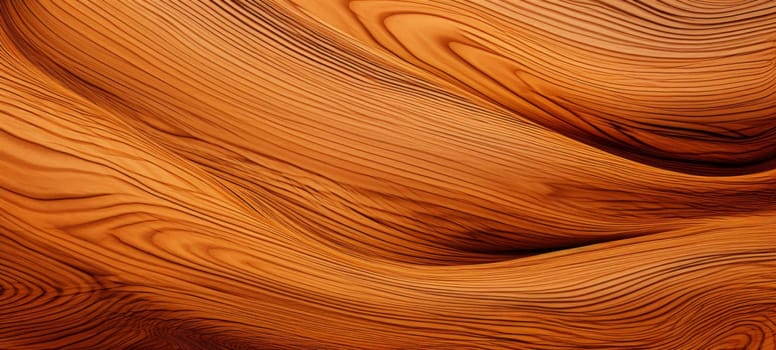 A detailed close-up of a wooden texture, its warm tones and wavy lines showcasing nature's intricate patterns