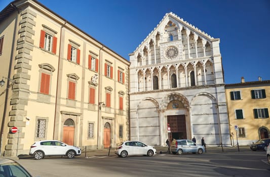 Pisa, Italy - 13.02.2023: Front view of Santa Caterina church in Pisa, Italy. High quality photo