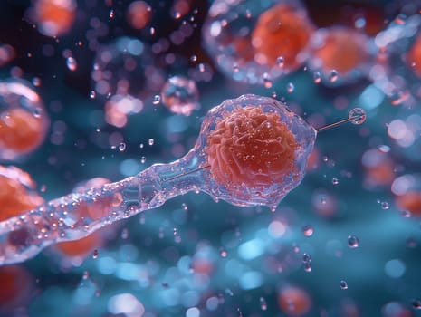 A closeup computer generated image of an electric blue organism underwater, showcasing intricate patterns resembling marine biology art