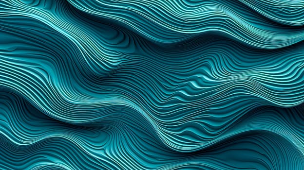 A blue wave with a lot of detail and a sense of movement. The image is abstract and has a calming effect