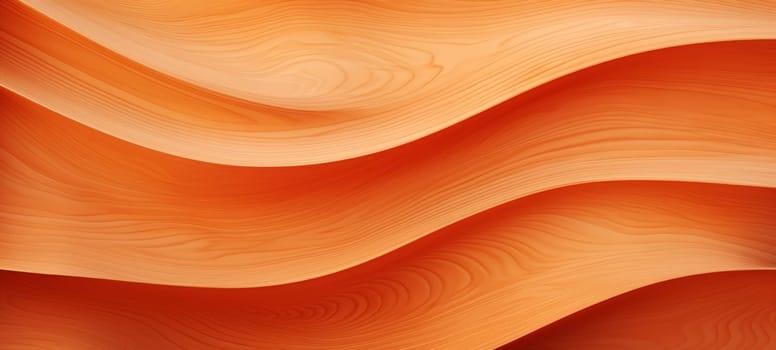 A mesmerizing abstract image showcasing waves of wooden texture in varying shades of orange, creating a visually soothing yet dynamic pattern