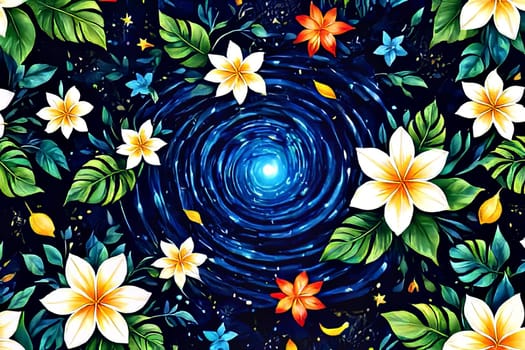 Beautiful array of colorful flowers gracefully floating in serene water, creating tranquil, visually striking scene. For interior design, decoration, art, advertising, web design, illustration book