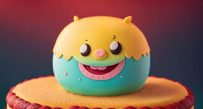The image is a cake with a cartoon character on top of it.