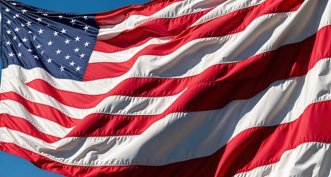 The image is a flag waving in the wind with the American flag on it.