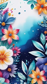 Contrast between bright flowers, dark background gives image special atmosphere, appeal, highlighting its beauty wonder. For home interior, bedroom, living room, childrens room to add bright colors