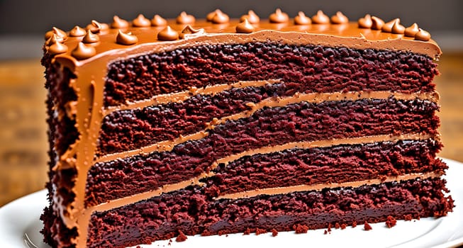 The image is a chocolate cake with frosting on top.