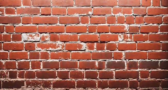 The image is a brick wall with a rough, weathered appearance.