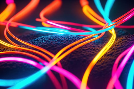The image is a neon-colored glowing wire.
