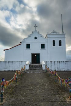 Santuário Diocesano Nossa Senhora. Old church on top of the Monte Serrat. Santos, Brazil. April 3 2024.