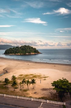Morning at the beach of Santos, São Paulo, Brazil.