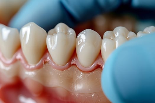 Detailed view of a dental model depicting a single tooth structure for educational or diagnostic purposes.