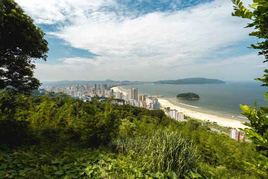 Paragliding at the Teleférico de São Vicente Viewpoint. Brazil.
