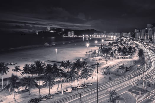 Evening at the Boulevard at Santos And Sao Vicente, Brazil. April 2 2024.