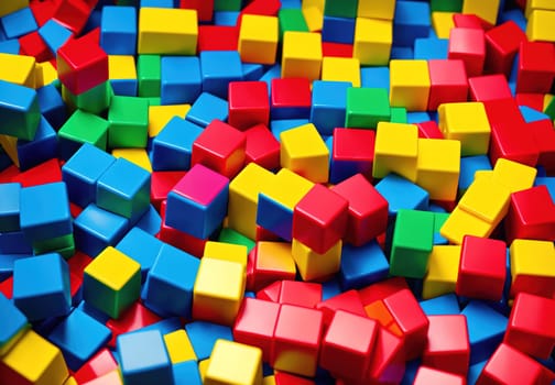 The image is a colorful pile of rubber blocks.
