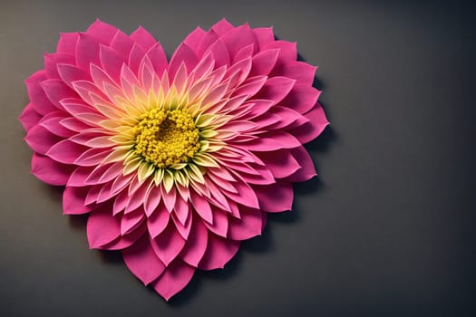 The image is a pink flower with yellow petals and a stem in the center.
