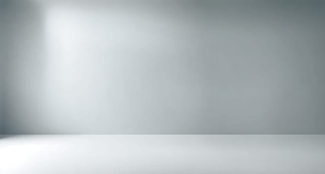 The image is a blank, empty room with white walls and a gray floor.