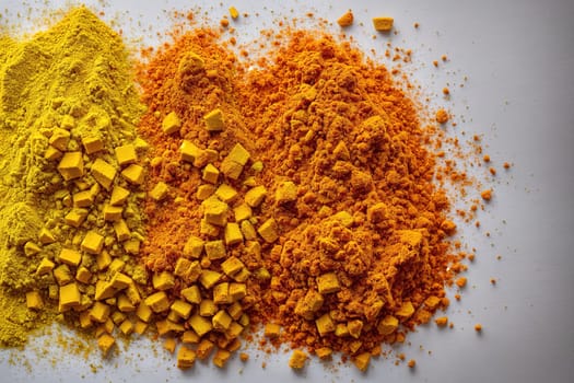 The image is a yellow powder that has been spilled on the ground.