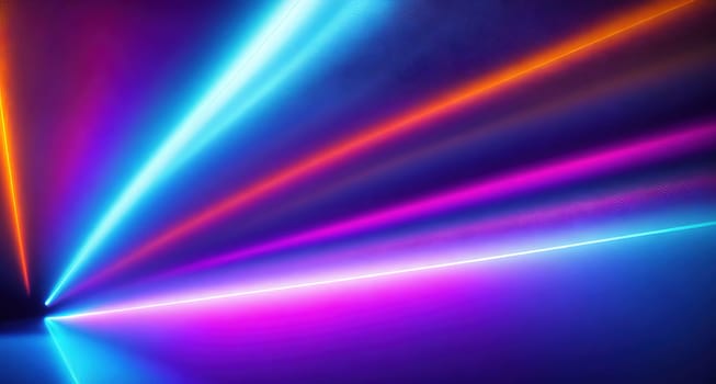 The image is a colorful, abstract artwork with rays of light emanating from the center.