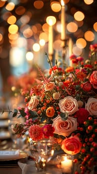 Festive Wedding Venue Preparing for Joyous Celebrations, The blur of decorations and seating hints at the heartfelt business of wedding planning.