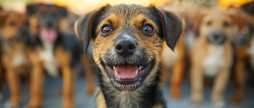 Busy Pet Shelter Finding Forever Homes for Furry Friends, The energetic blur of pets and adopters highlights the compassionate business of animal care.