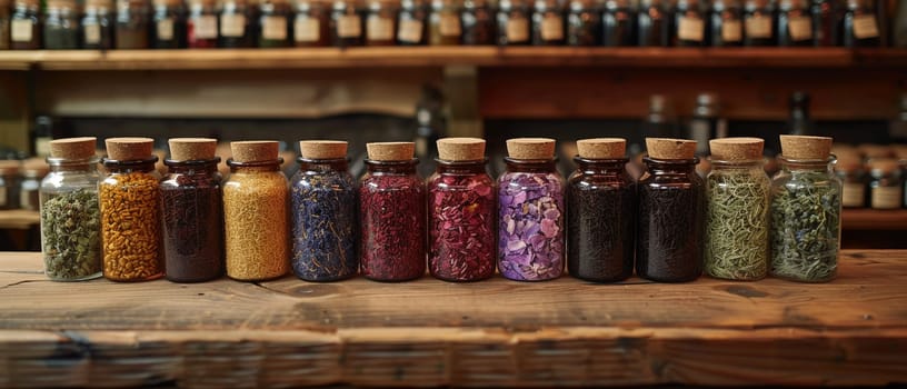 Botanical Wellness Shop Dispenses Herbal Healing in Business of Holistic Health and Natural Medicine, Herbal displays and wellness consultations dispense herbal healing and holistic health in the botanical wellness shop business.