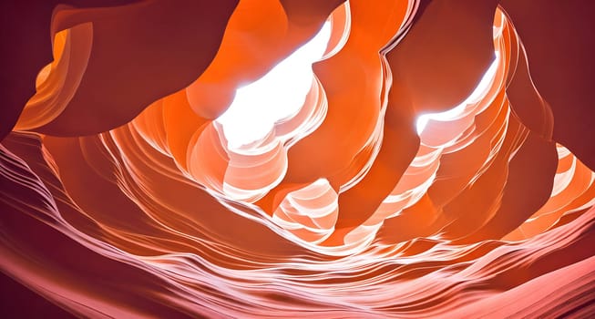 The image depicts a narrow, winding canyon with sandstone walls on either side, illuminated by a warm, golden light.