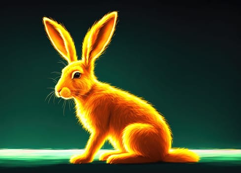 The image is a cartoon of a brown rabbit sitting on its hind legs, looking directly at the viewer with its big brown eyes.