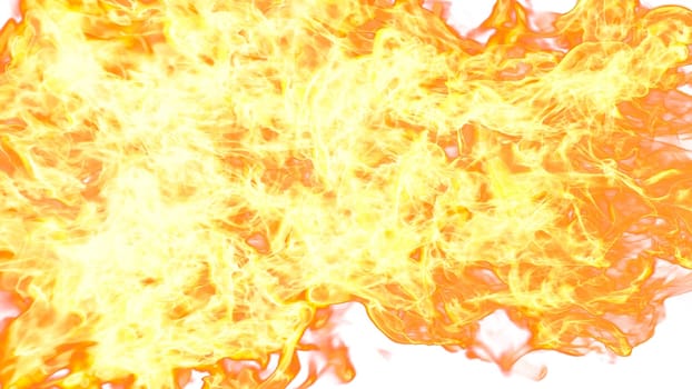 3d illustration. Flame flare on white background