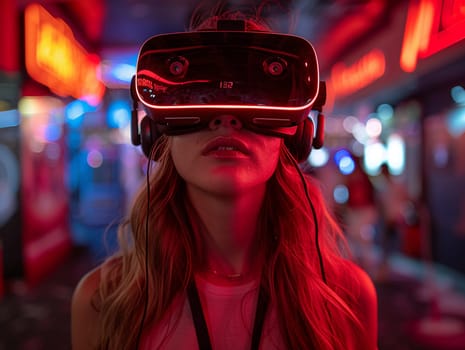 Virtual Reality Gaming Arcade Levels Up in Business of Interactive Entertainment, VR headsets and gamers populate a story of immersion and innovation in business.