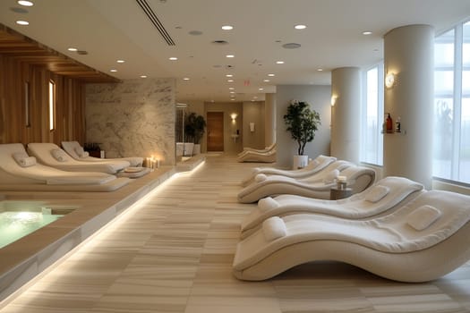 Serene Spa and Wellness Center Offering Executive Relaxation, Softly focused amenities promise tranquility amidst the business of corporate life.