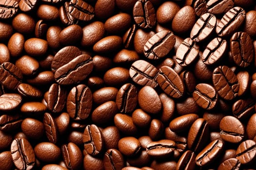 The image is a pile of brown coffee beans.