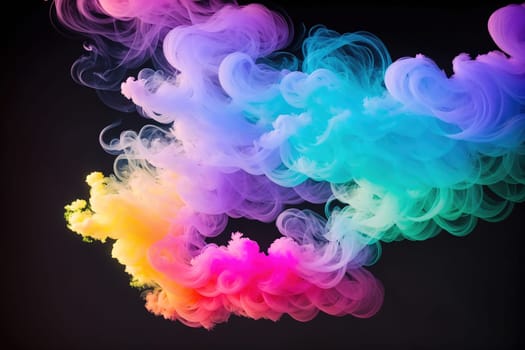 The image is a colorful, swirling cloud with a pink and purple hue.