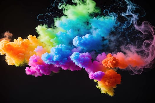 The image is a colorful, abstract representation of smoke.
