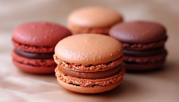 Close-up of multicolored macaroon. High quality photo