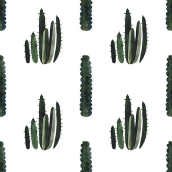 Cacti. Seamless watercolor pattern for wrapping paper, wallpaper and textiles