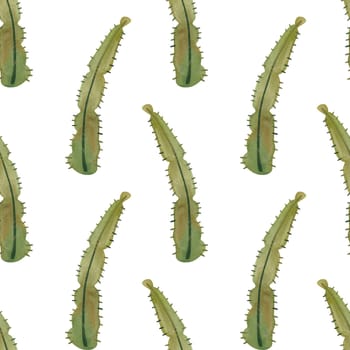 Cacti. Seamless watercolor pattern for wrapping paper, wallpaper and textiles