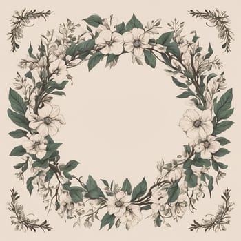 Spring floral background with flowers and leaves. Vector illustration for your design.Vector floral background with flowers and eaves.