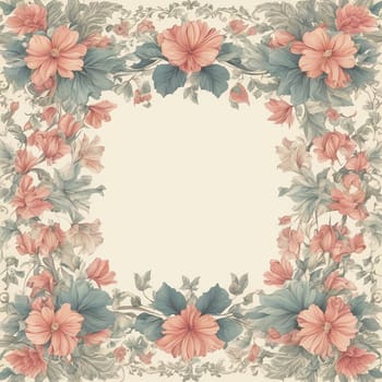 Spring floral background with flowers and leaves. Vector illustration for your design.Vector floral background with flowers and eaves.