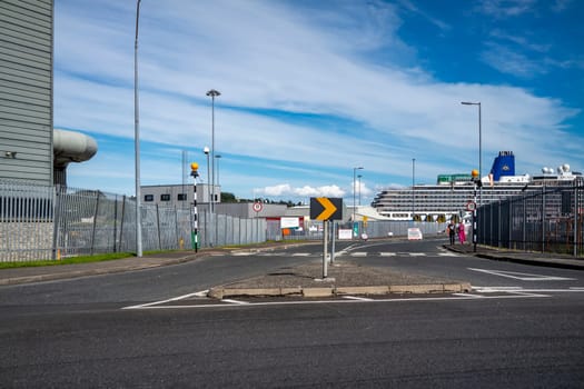 KILLYBEGS, IRELAND - MAY 16 2023: The Roundabout is close to Mooney Boats.