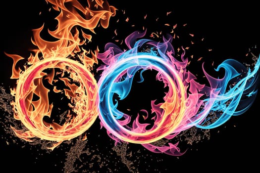 The image is a circle made of flames, with the number 0 in the center.