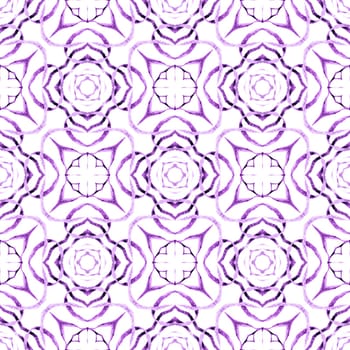 Chevron watercolor pattern. Purple fancy boho chic summer design. Textile ready stunning print, swimwear fabric, wallpaper, wrapping. Green geometric chevron watercolor border.